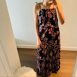 NWT Free People Black Floral Maxi Dress
